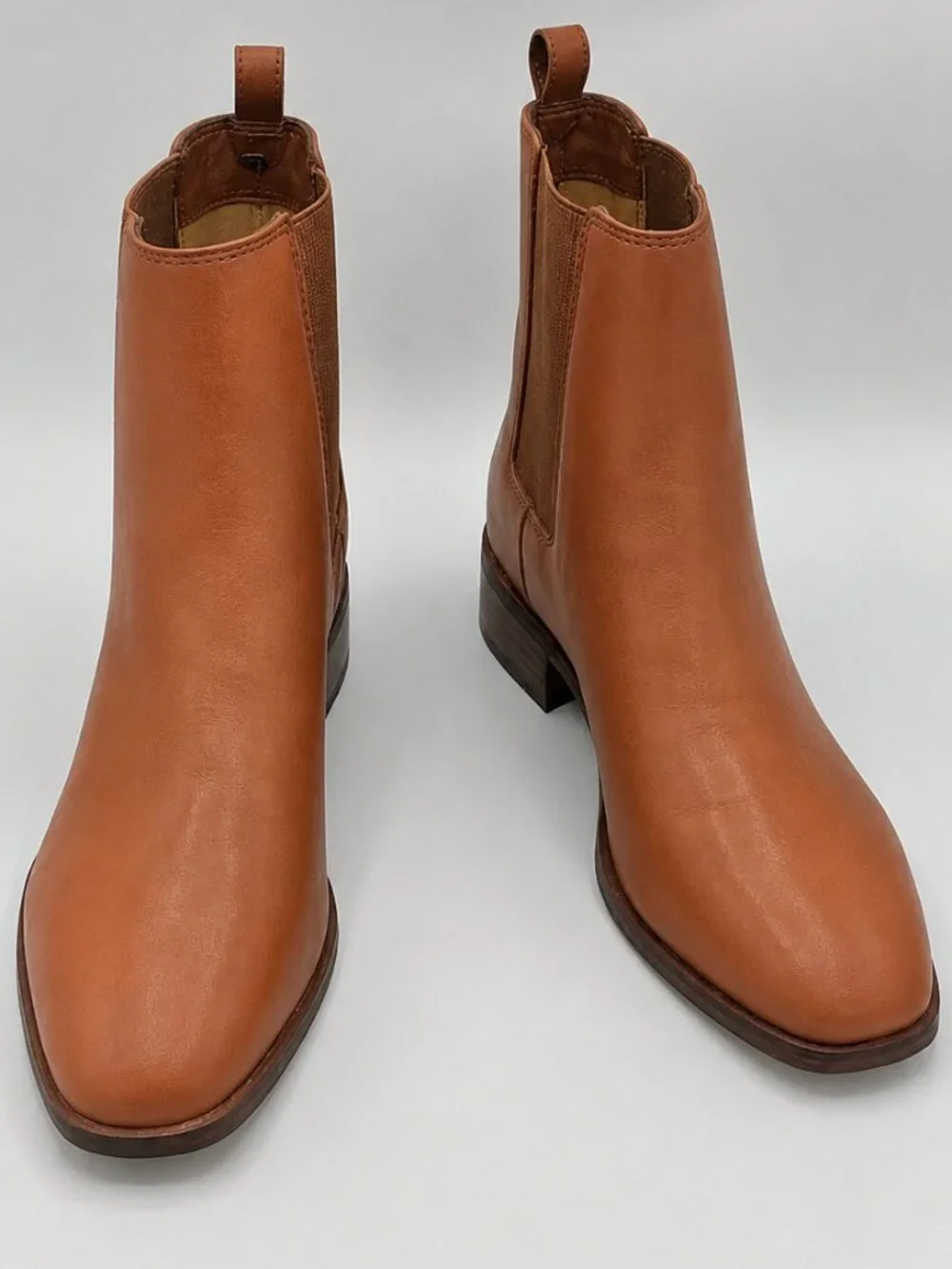 J. Crew Tan Vegan Leather Chelsea Boots Size 8 Pull-On